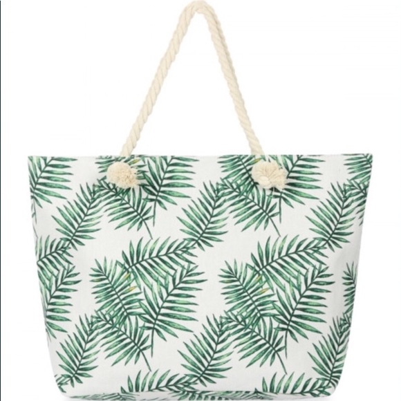 palm print beach bag